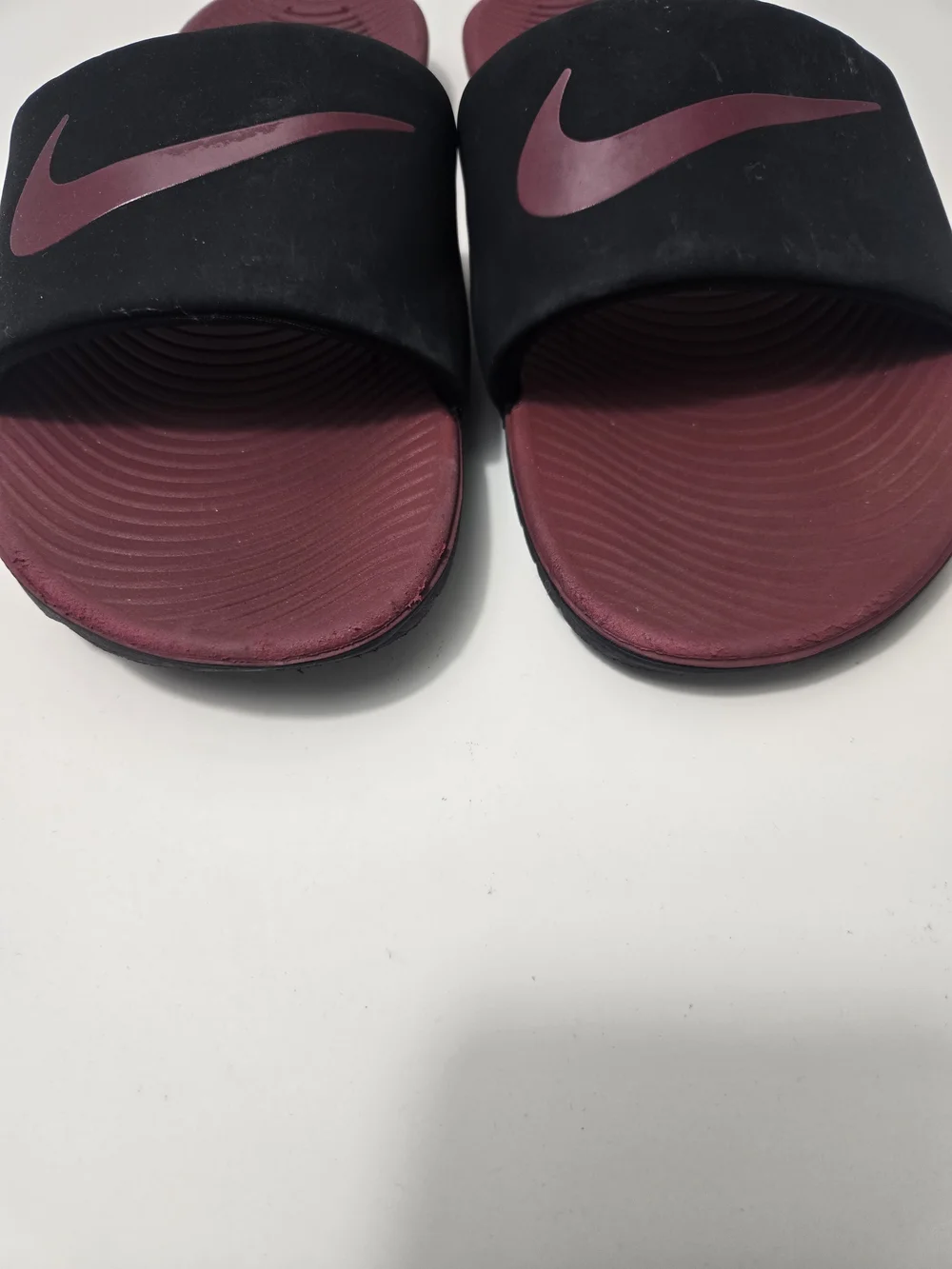 Kids Nike Maroon & Black Slide Sandals - Size 6Y